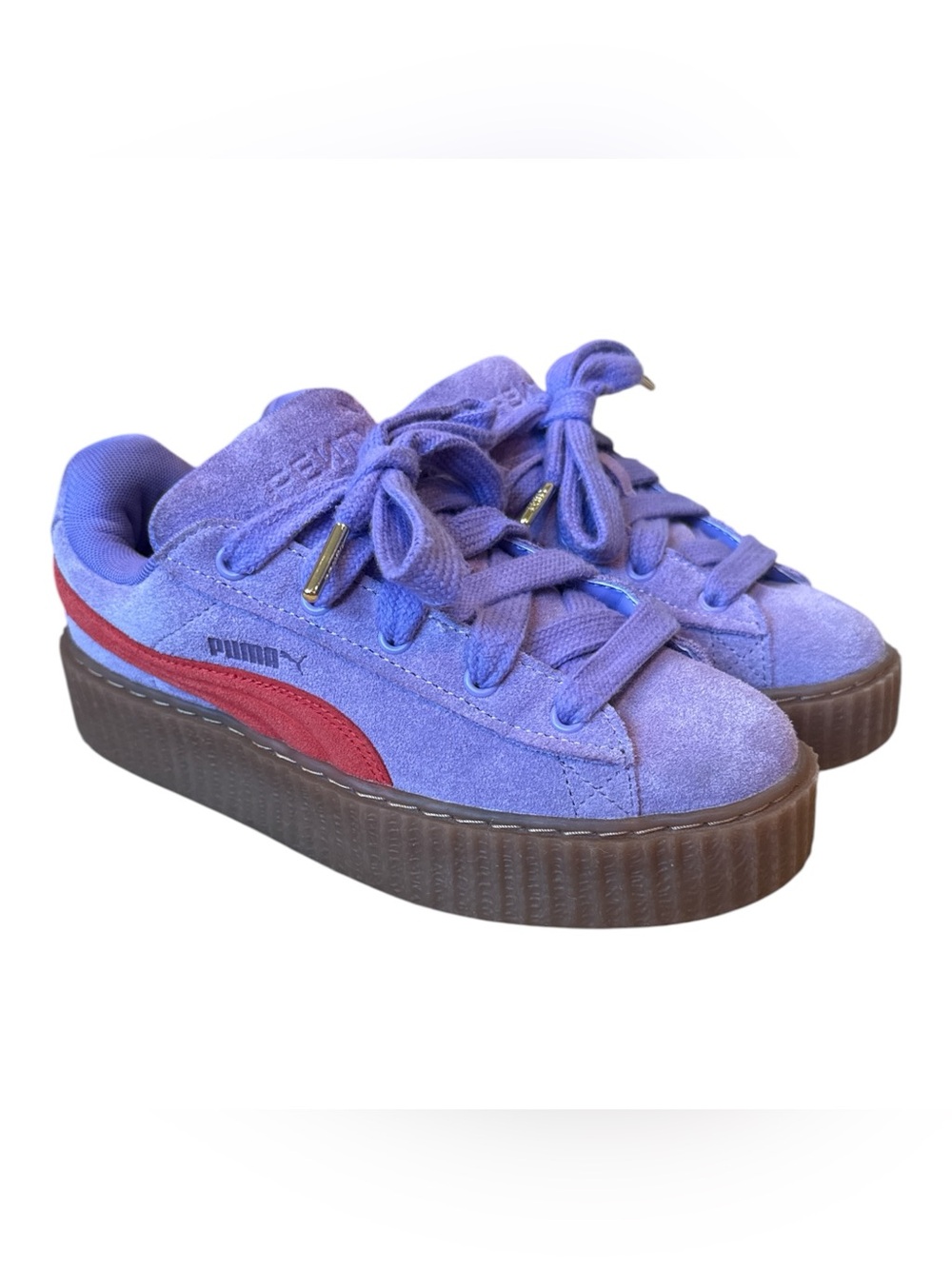 PUMA x Fenty by Rihanna Womens Sneakers Creeper Phatty Lavender Burnt Red Sz 6.5